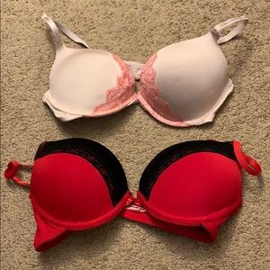 Two 34B push-up bras